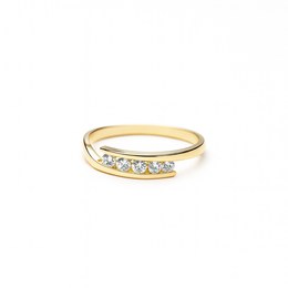 Zlatý prsten se zirkony