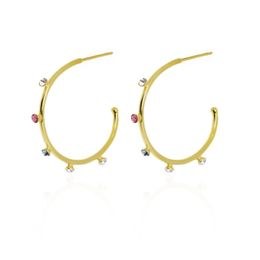 Stříbrné zlacené náušnice Victoria Cruz A3558-MDT