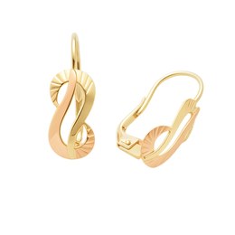 Zlaté 585/1000 náušnice s červeným zlatem