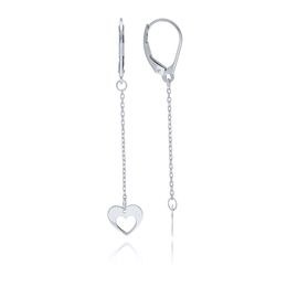 MOISS náušnice z bílého zlata SRDCE