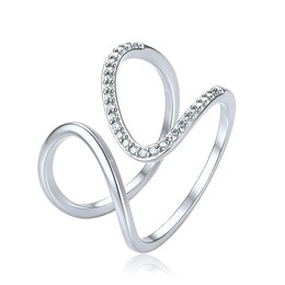 MINET Elegantní stříbrný 925/1000 prsten s bílým zirkonem JMAS0360SR