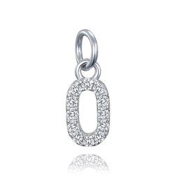 MINET Stříbrný přívěs písmenko "O" vykládané zirkony