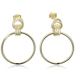 MINET Moderní pozlacené stříbrné náušnice kruhy
