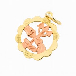 Zlatý přívěsek ze žlutého a červeného zlata zvěrokruh Vodnář