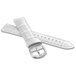 LAVVU Bílý prošitý řemínek CROCO z luxusní kuže Top Grain - 18