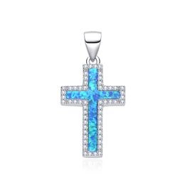 MOISS stříbrný přívěsek OPÁL KŘÍŽ