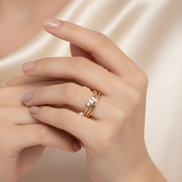 MOISS prsten ze žlutého zlata SRDCE