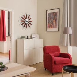 Hodiny CalleaDesign 58-11-1-5 Pendulum stripes 60 cm černá