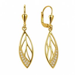 Zlaté visací náušnice klapkové