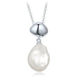 MINET Elegantní stříbrný 925/1000 náhrdelník s perlou JMAS7062SN45