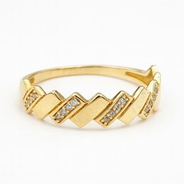 Zlatý 585/1000 originální prsten se zirkony 10310