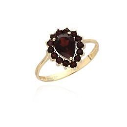 MOISS prsten ze žlutého zlata GRANÁT