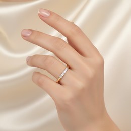 Zlatý 585/1000 prsten se zirkonem 5045