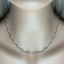 Zlatý 585/1000 řetízek vícebarevný žiletkový 1424