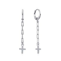 MOISS stříbrné náušnice KŘÍŽEK