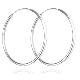MINET Stříbrné náušnice KRUHY 7 cm