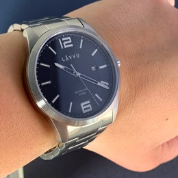 Ocelové pánské hodinky LAVVU LWM0144 BERGEN Blue/Top Grain Leather