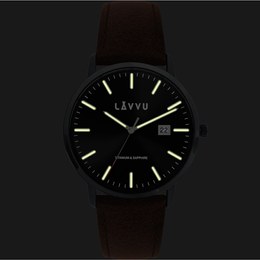 LAVVU Zelené pánské hodinky Copenhagen Titanium Green