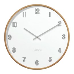 Světlé dřevěné bílé hodiny LAVVU FADE LCT4060