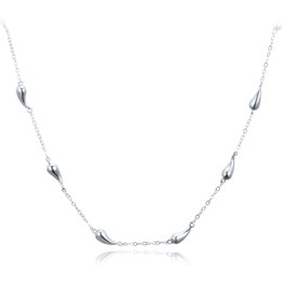 MINET Moderní stříbrný náhrdelník kapky
