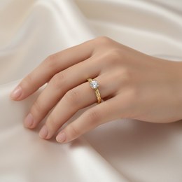 MOISS prsten ze žlutého zlata MANDALA BICOLOR