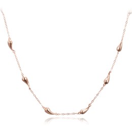 MINET Rose gold stříbrný náhrdelník kapky