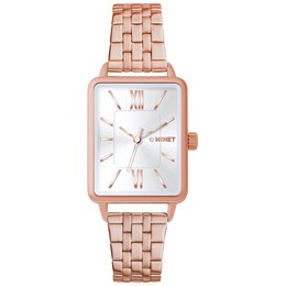 MINET Rosegold dámské hodinky SIENA s rosegold ocelovým řemínkem