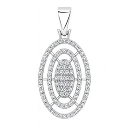 Zlatý 585/1000 přívěsek z bílého zlata se zirkony P70017