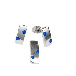 Stříbrná souprava s modrými zirkony