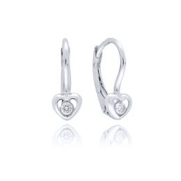 MOISS náušnice z bílého zlata SRDCE