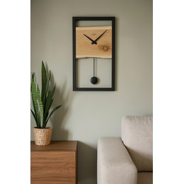 KUBRi HRC0094 - Velké dubové hodiny řízené signálem s tichým chodem