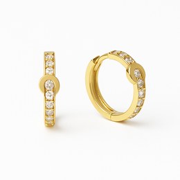 Zlaté náušnice se zirkony kruhy