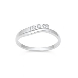 Zlatý 585/1000 prsten z bílého zlata se zirkonem 5013B