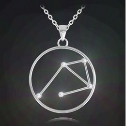 MINET Stříbrný náhrdelník Stars znamení VÁHY Czech Crystal