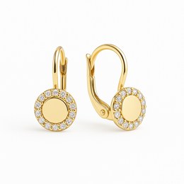 Zlaté náušnice se zirkony klapkové