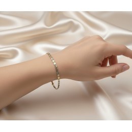 Zlatý 585/1000 náramek z bílého zlata singapur 1703