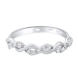 Zlatý 585/1000 prsten z bílého zlata s kameny NF275B