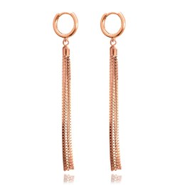 MINET Rose gold řetízkové stříbrné visací náušnice