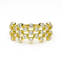 Zlatý prsten se zirkony