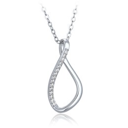 MINET Elegantní stříbrný 925/1000 náhrdelník s bílým zirkonem JMAS0360SN45