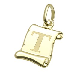 Zlatý přívěsek písmeno T