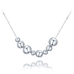 MINET Elegantní stříbrný náhrdelník s kuličkami