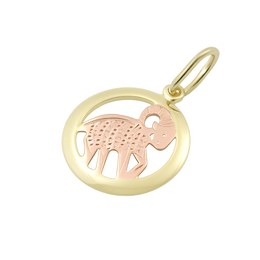 Zlatý 585/1000 přívěsek ze žlutého a červeného zlata zvěrokruh Beran