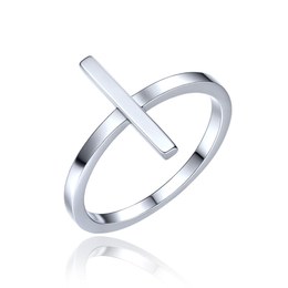 MINET Elegantní stříbrný 925/1000 prsten s tyčkou JMAS0312SR