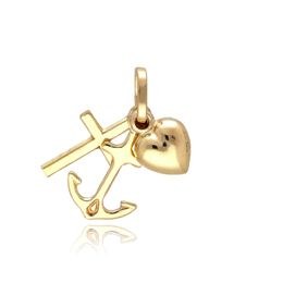 MOISS přívěsek ze žlutého zlata KŘÍŽ, SRDCE, KOTVA