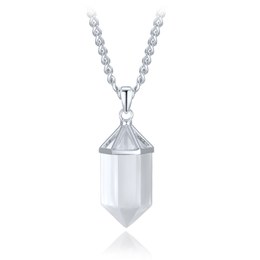 MINET Luxusní stříbrný náhrdelník přírodní křišťál