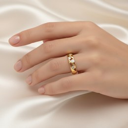 Zlatý 585/1000 prsten se zirkonem 5052