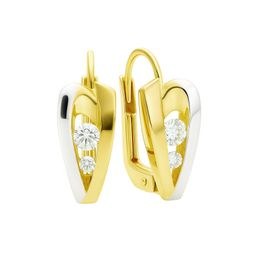Zlaté náušnice se zirkony klapkové