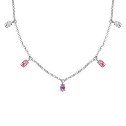 Victoria Cruz A4502-MHG - stříbrný náhrdelník s barevnými kameny