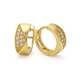 Zlaté náušnice se zirkony kruhy